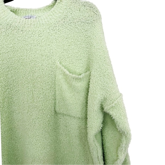 MUDPIE Rome Chenille Oversized Sweater in Lime One Size - Picture 4 of 6